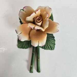 Fabar Porcelain rose on stems made in Italy_